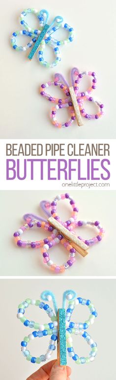 the instructions to make beaded pipe cleaner butterflies