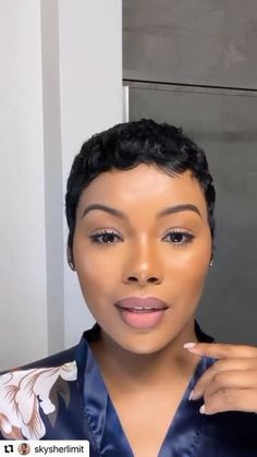 The Cut Life on Instagram: "Who’s got their hair laid for the holidays?! 👀 ✂️ pixie perfection on @skysherlimit #thecutlife #shorthair #pixiecut #pixie #shorthaircut #shorthairstyle #happythanksgivng" Super Short Pixie For Black Women, 4b Hairstyles, Girls Pixie Cut, Natural Hair Bob, Shaved Hairstyles, Natural Hair Cuts