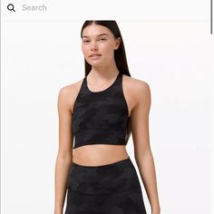 Brand New - Too Small For Me Unable To Return Or Exchange - Black Camo Print (Heritage 365 Camo Deep Coal Multi) -Light Support, A/B Cup - Sz 4 Sweaty Workouts, Lululemon Bras, Lululemon Energy Bra, Longline Bra, Lululemon Sports Bra, Low Impact Workout, B Cup, Black Camo, Womens Bras