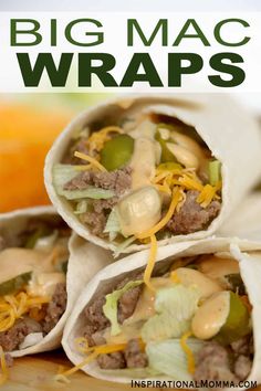 two burritos with cheese, onions and green peppers