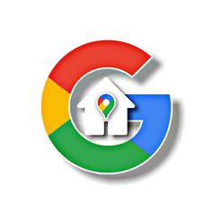 the logo for google's homepage, with a house in the middle of it