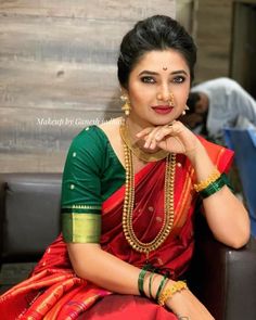 Prajakta Mali, Marathi Saree, Maharashtrian Saree, Marathi Bride, Engagement Look, Saree Hairstyles, Marathi Actress, Nauvari Saree, Indian Bridal Sarees