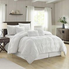 California King Comforter Sets, White Comforter Bedroom, White And Gold Bedding, Brown Comforter Sets, Pintuck Comforter, Brown Comforter, White Bedrooms, Grey Comforter Sets, Floral Comforter Sets