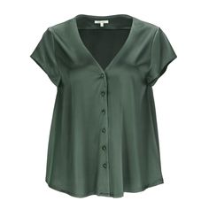 The rich Green silk button-up shirt ‘Leto’ is a must-have for your travels. Whether you're going sightseeing, sipping cocktails by the poolside, or enjoying a sunset dinner on the beach, a white silk blouse effortlessly elevates your holiday wardrobe. The delicate V-neckline and buttons covered with silk add a touch of glamour making you stand out with effortless grace. Constructed from 19mm 6A grade breathable mulberry silk, the button-up blouse drapes beautifully against your skin, offering a Elegant V-neck Beach Shirt, Silk Camp Collar Summer Tops, Summer Silk Top With Camp Collar, Summer Silk Shirt With Button Closure, Silk Summer Shirt With Button Closure, Silk Camp Collar Top For Summer, Silk Shirt With Button Closure For Summer, Vacation Blouse With Button Closure And Camp Collar, Elegant Silk Blouse For Vacation