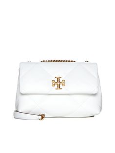 Outside: 100% Leather White Shoulder Bags, Tory Burch Kira, Quilted Shoulder Bag, American Fashion Designers, Tory Burch Bags, Tory Burch Bag, Diamond Quilt, Small Shoulder Bag, Quilted Leather