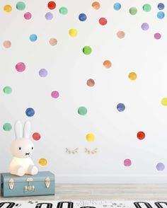 Rainbow Watercolour Dots Decal Set-Decals-Olive et Oriel-Decorate your kids bedroom wall decor with removable wall decals, these fabric kids decals are a great way to add colour and update your children's bedroom. Available as girls wall decals or boys wall decals, there are also nursery decals. Rainbow Decal, Palm Trees Wallpaper, Led Wall Decor, Childrens Bedroom, Fabric Wall Decals, Dots Wallpaper, Art Prints Online, Unframed Art Prints