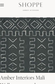 the front cover of an article with black and white patterns on it, which reads shoppe