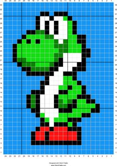 an image of a pixellated pattern with the character kermik from mario kart