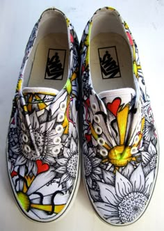 Custom Shoes by Zopfis on Etsy, $200.00 Hand Painted Tennis Shoes Ideas, Painted Sneakers Ideas, Doodle Shoes, Sharpie Shoes, Artisanats Denim, Tenis Vans, Diy Sneakers