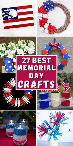 Get ready for Memorial Day with these fun and easy Memorial Day crafts! Whether you’re looking for patriotic decorations or creative 4th of July crafts for the kids, these DIY Memorial Day projects have got you covered. From patriotic wreaths to DIY American flag crafts, there’s something for everyone. Whether you’re planning a party or just want to add some festive flair to your home, these DIY Memorial Day craft ideas are sure to impress. So grab your supplies and get ready to get crafty! Easy Memorial Day Crafts, Patriotic Centerpieces Diy, Fourth Of July Crafts For Adults, Memorial Day Crafts, Diy American Flag, Memorial Day Activities, American Flag Crafts, Patriotic Centerpieces