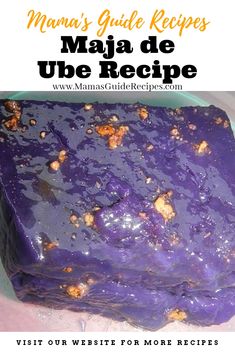 Maja de Ube Beef Pochero, Hotcakes Recipe, Ube Cupcakes, Ube Recipe, Pinoy Merienda, Filipino Kakanin, Chocolate Peanut Clusters