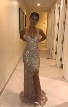 Sexy Rose Gold Sequined Split Long Prom Dresses,Mermaid Evening Dress on Storenvy Rose Gold Prom Dresses, Gold Prom Dresses Long, Rose Gold Prom, Split Prom Dresses, Gold Prom, Gold Prom Dresses, Prom Dresses Long Mermaid, Sequin Prom Dress, Cute Prom Dresses