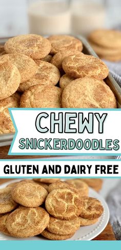 chewy snickkerdoodles gluten and dairy free cookies on a plate