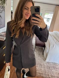 My dress is on sale for 15% off! I love a good blazer dress you can easily dress up or down with sneakers. This would be perfect for the office or even for date night! I'm wearing a size XS. #LTKSpringSale #LTKsalealert Dress For Winter