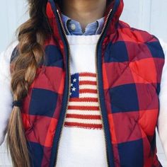 Warm patriotic wear is perfect for a preppy outfit! Patriotic Outfits For Women, Outfits For Women, Dream Clothes, New Yorker