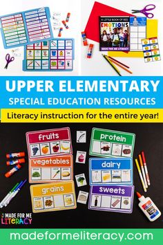 the upper and lower elementary education resources are on display