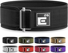 an image of belts with different colors and metal buckles on the belt, all in various