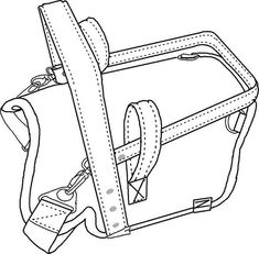 the back side of a handbag with straps