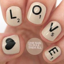 @Justaddglitter05 Hype Nails, Sharpie Nails, Lit Captions, Valentine Nail Art, Style Nails, The Word Love, Scrabble Letters, Lovely Nails