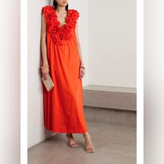 Perfect Condition. Size Small But Runs Big So Got Fabric Taken In On The Sides Orange Evening Dresses, Welcome To The Party, Mara Hoffman, Orange Red, Provence, Color Orange, Red Dress, Evening Dresses, Womens Dresses