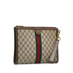 GUCCI X Balenciaga BB Supreme Ophidia Web Clutch Clutch BagThis clutch bag features a coated canvas body with leather trim, a web detail, a top zip closure, and a flat wrist strap.Length: 20.50cm x Width: 30.00cm x Depth: 2.50cm. Gucci X Balenciaga, Web Detail, Contemporary Eclectic, Vuitton Bag, Bags Designer Fashion, Exclusive Bag, Handbag Backpack, Italian Fashion, Wrist Strap