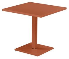 an orange square table on a white background