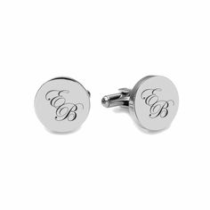 These personalized silver cufflinks have a beautiful high polished finish for engraving. They can be custom engraved with a name, date or monogrammed initials. Personalized cufflinks make great wedding favors for your groomsmen and best man. All of our high quality cufflinks are precision laser engraved by our expert team of engravers. Stainless Steel High Polished Silver Circle Cufflinks Measurement 0.65 inches Black Gift Box Included THERE ARE 3 WAYS TO PERSONALIZE YOUR CUFF LINKS, Enter your Monogrammed Cufflinks, Different Font Styles, Engraved Cufflinks, Personalized Cufflinks, Groomsman Gift, Silver Circle, Black Gift Boxes, Polish Silver, Silver Cufflinks