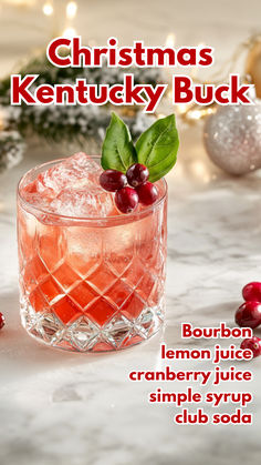 Christmas Kentucky Buck Cranberry Jalapeño Cocktail, Bourbon And Cranberry Cocktail, Christmas Bourbon Drinks, Cranberry Cocktails Christmas, Adult Christmas Drinks Alcohol, Christmas Drink Ideas Alcoholic, Christmas Holiday Drinks Alcohol, Bourbon Christmas Cocktail, Cranberry Alcoholic Drinks