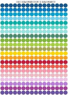 an image of the color scheme for different types of dots and circles in various colors