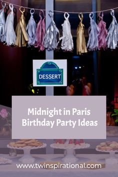 Midnight in Paris Party Elegant Tablescapes, Paris Birthday Parties, Paris Birthday, Paris Party, Fabulous Birthday, French Food, Food Themes, Theme Party, Color Themes