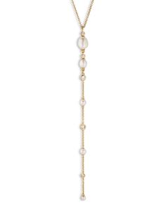 Nadri Siren Pave, Imitation & Cultured Freshwater Pearl Lariat Necklace, 16-18 Pearl Lariat Necklace, Pearl Lariat, Lariat Necklace, Fresh Water, Freshwater Pearls, Jewelry Accessories, 10 Things, Gold, White