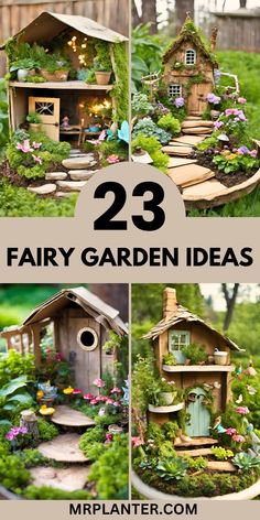 23 fairy gardens created using various recycled and repurposed materials Backyard Fairy Garden, Enchanting Backyard, Fairy Garden Design Ideas, Kids Fairy Garden, Indoor Fairy Gardens, Fairy Things