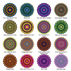 an array of different colored circles with the names of each one in them and their corresponding colors