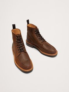 Lace-Up Italian Waxed Suede Boot | Banana Republic Brown Lace Boots, Best Boots For Men, Dress Up Shoes, Party Sale, Boots Dress, Family Event, Leather Boot, Cool Boots, Up Shoes