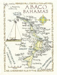 an old map shows the location of abaco's bay and its surrounding coastline