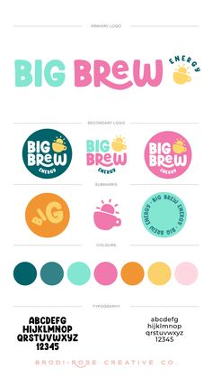 the big breu logo is shown with different colors and font options for each type