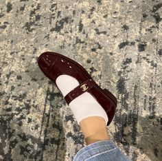 Red Mary Jane Shoes, Burgundy Flats, Low Rise Skirt, Red Chanel, Slides Shoes