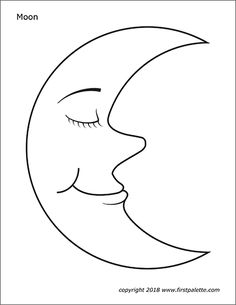 the moon with its face in profile to it's right side, as well as the