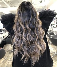 Long Bayalage Hair, Brunette Bayalage, Ombre Brunette, Bayalage Hair, Bayalage Blonde, Dark Balayage, Long Ombre Hair, Black Hair Balayage, Colored Hair Tips