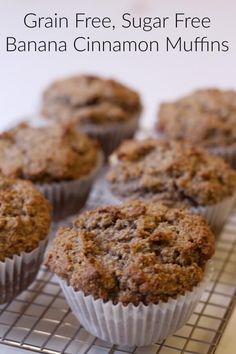 several muffins cooling on a wire rack