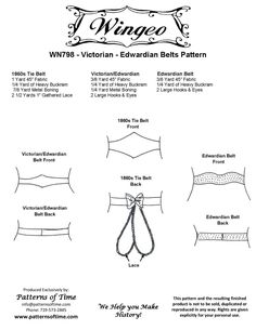 WN798 Civil War Victorian & Edwardian Belts Sewing Pattern | Etsy Edwardian Belt, Wild West Era, Western Expansion, Era Dresses, Downton Abbey Costumes, Victorian Era Dresses, Belt Pattern, Romantic Era, Edwardian Dress