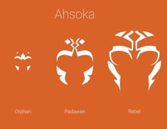 an orange background with three different types of apples and the words, ahsoka