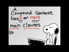 a cartoon character sitting in front of a computer screen with the caption, a compound sentence has a or none main clause