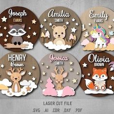 the woodland animals name tags are available for all ages and abilities to personalize with your child's name