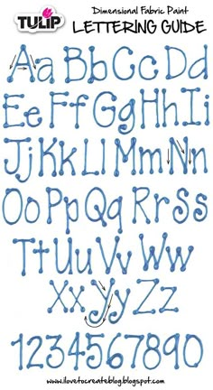 the letters and numbers are drawn in blue ink