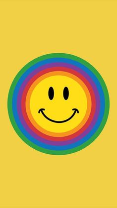 a smiley face with different colored circles around it