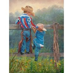 Cowboy Up Poster Print by June Dudley-VARPDX746 Image 1 Little Cowboy, Art Lessons For Kids, Cowboy Up, Cowboy Art, 수채화 그림, Diamond Mosaic, Cross Paintings, Western Art, Horse Art