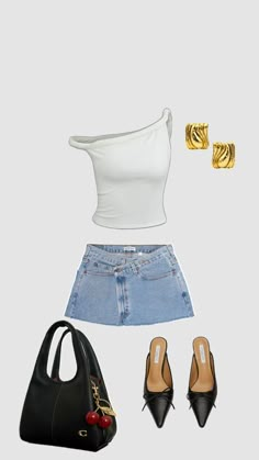 summer cool girl outfit inspo going out city adidas sambas leather jacket mini skirt purse pose summer Going Out Mini Skirt Outfit, Night Out Outfit Mini Skirt, Jean Mini Skirt Outfit Summer, Elegant Denim Shorts Outfit, Jean Skirt Outfits Concert, Simple Basic Outfits Summer, Summer Going Out, Denim Mini Skirt For Summer, Leather Summer Outfit