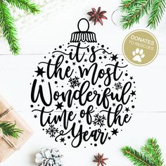 it's the most wonderful time of the year christmas ornament cut file