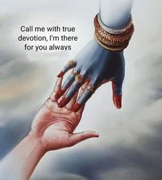 two hands holding each other with the words call me with true devition, i'm there for you always